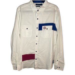 Nautica Heritage Slim Fit White Button Down with Patch Detailing| Men's Large